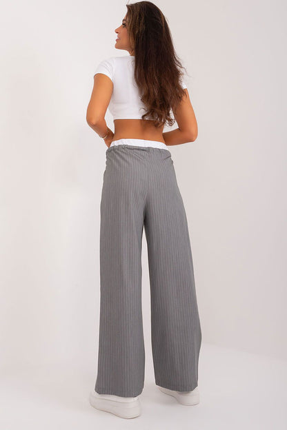 Striped High-Waist Palazzo Tie Pants