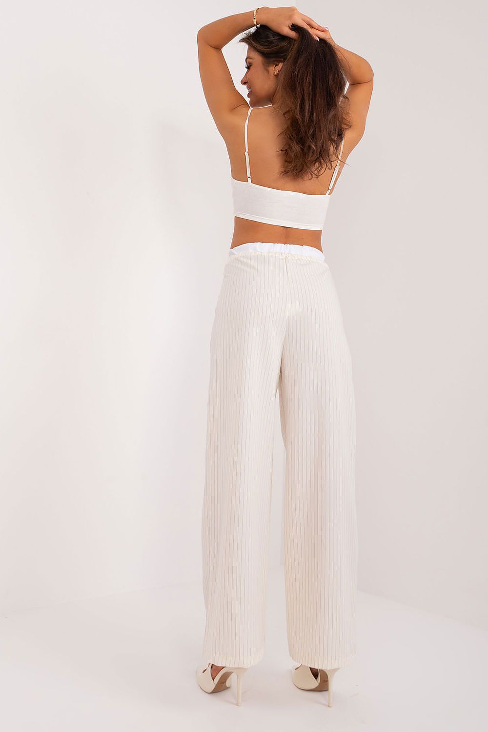 Striped High-Waist Palazzo Tie Pants