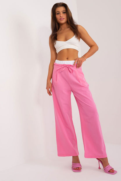 Striped High-Waist Palazzo Tie Pants