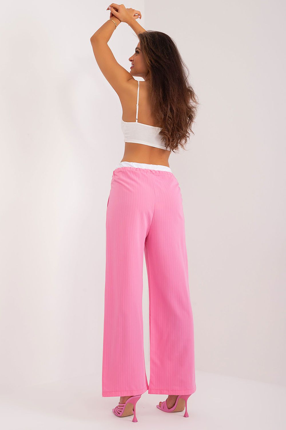 Striped High-Waist Palazzo Tie Pants