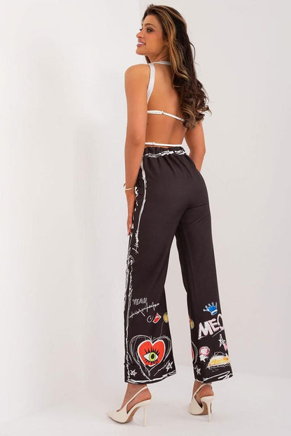 Graphic Print Palazzo Pants