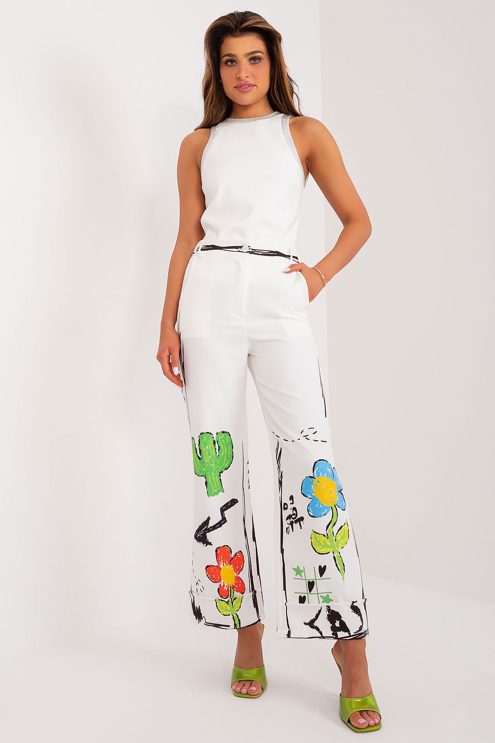 Graphic Print Palazzo Pants