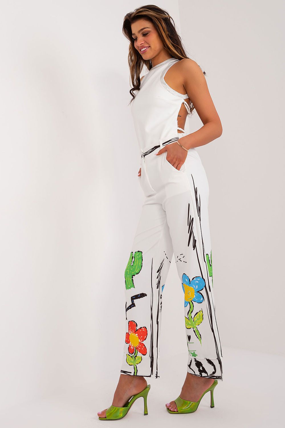 Graphic Print Palazzo Pants