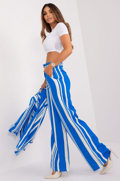 Striped Wide-Leg High-Waist Pants