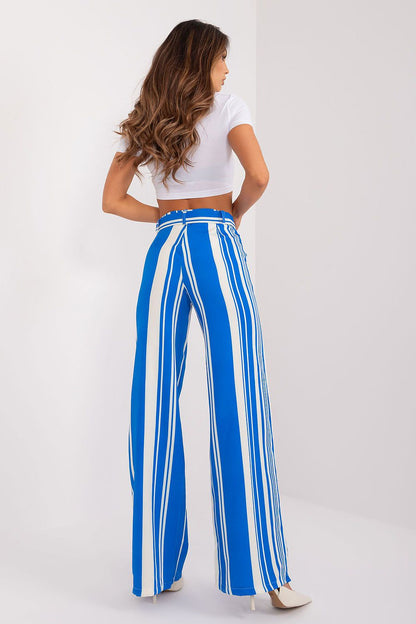 Striped Wide-Leg High-Waist Pants