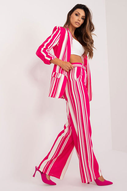 Striped Wide-Leg High-Waist Pants