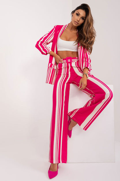 Striped Wide-Leg High-Waist Pants