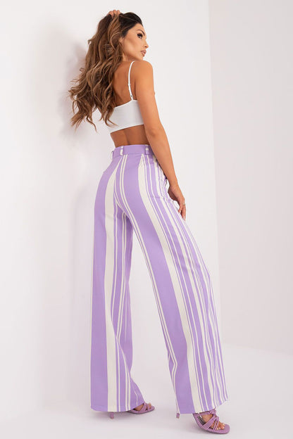 Striped Wide-Leg High-Waist Pants