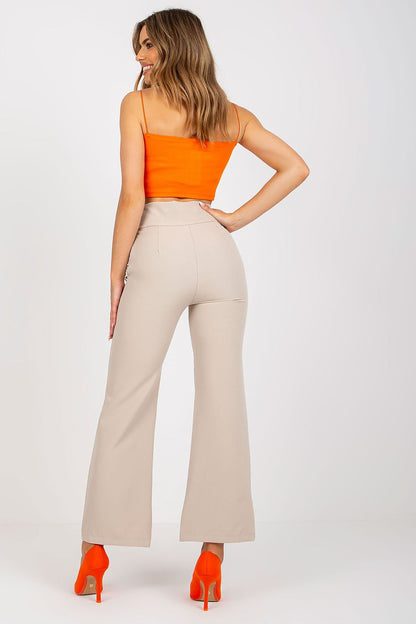 Nautical Buttoned High-Waisted Pants