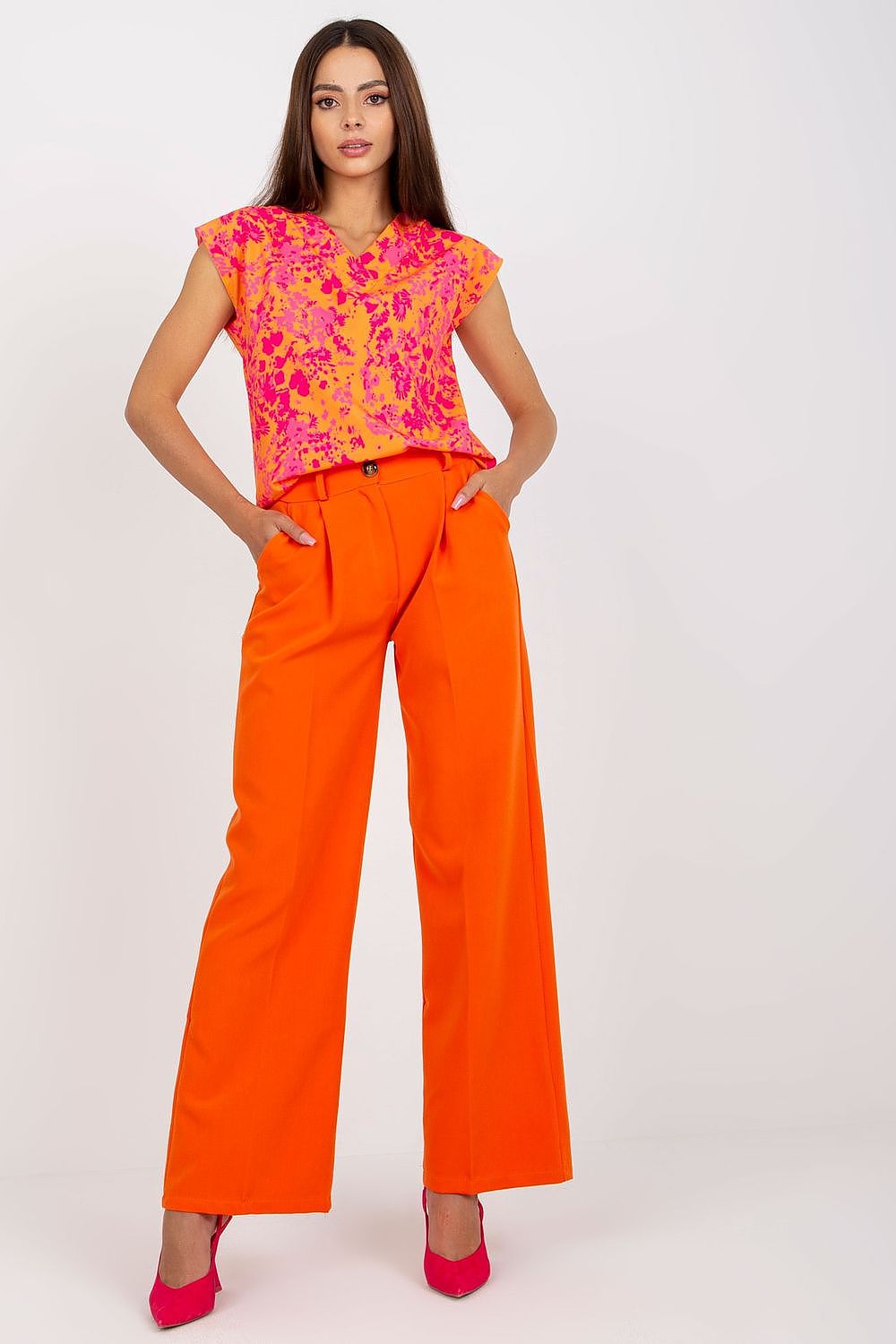 Classic Pleated High-Waisted Trousers