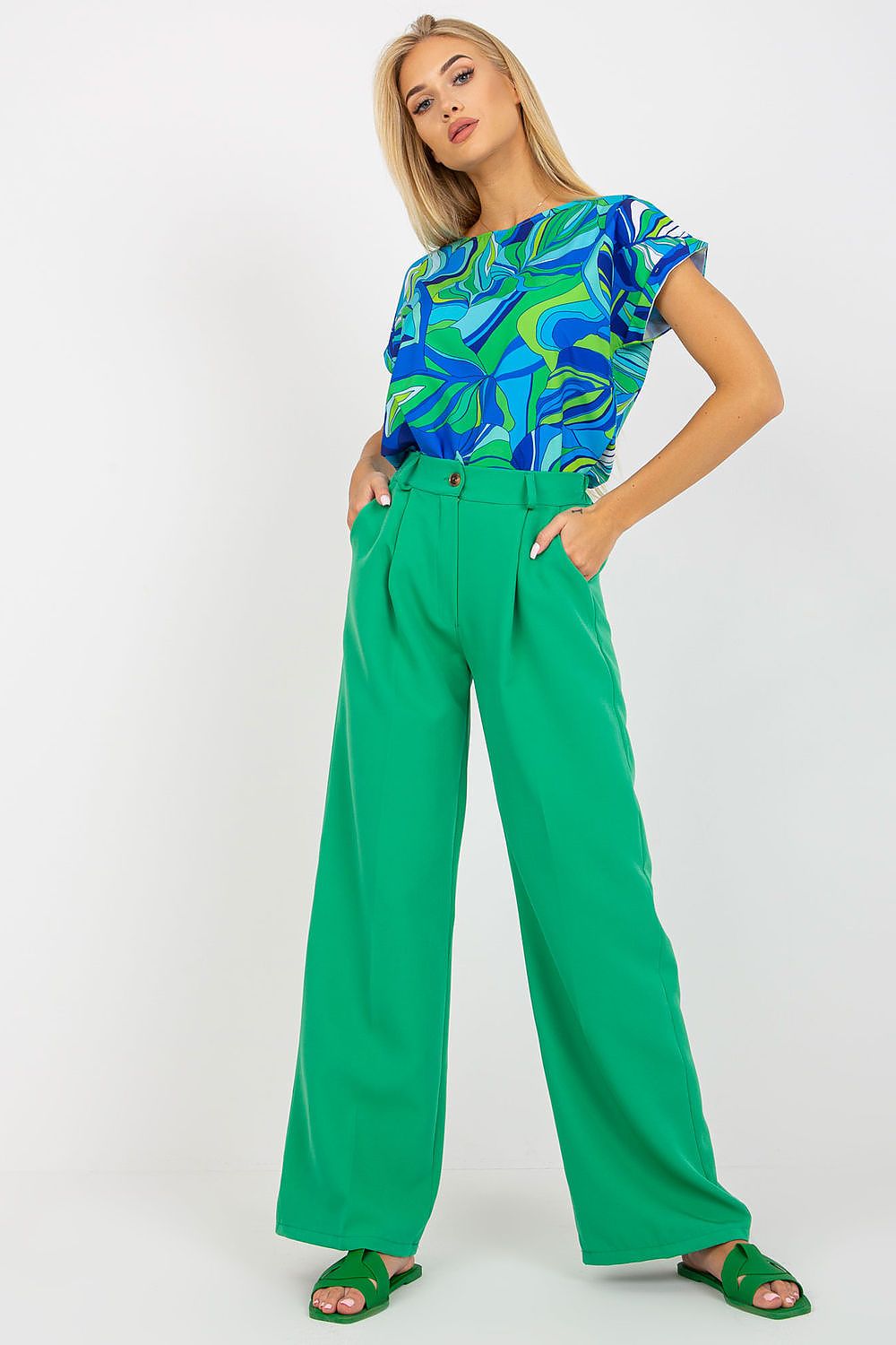 Classic Pleated High-Waisted Trousers