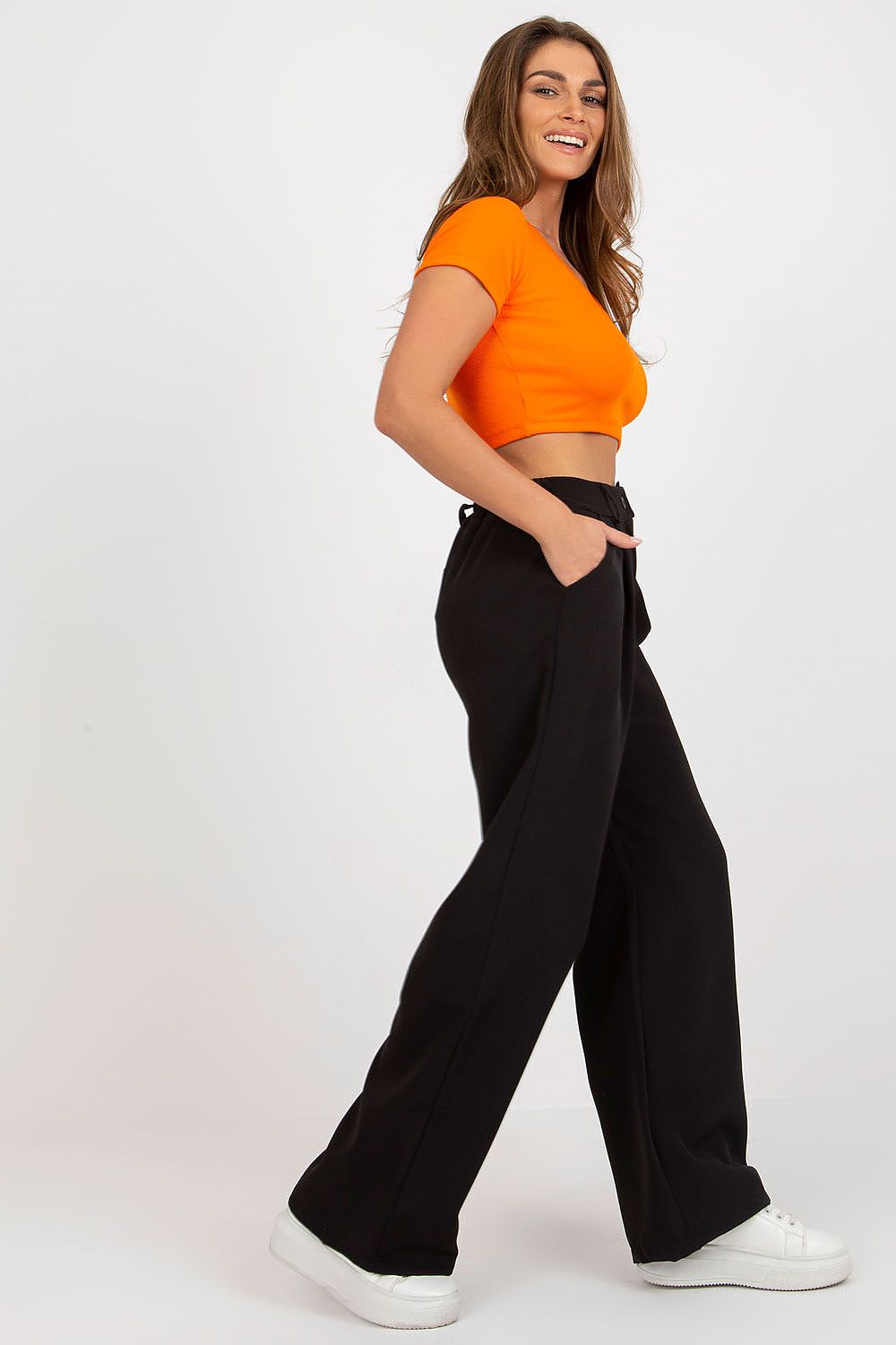 Classic Pleated High-Waisted Trousers