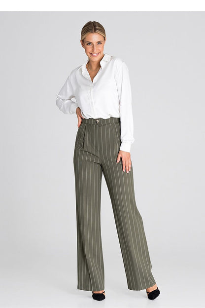 Classic High-Waisted Wide-Leg Trousers