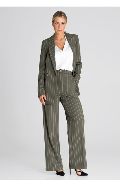 Classic High-Waisted Wide-Leg Trousers