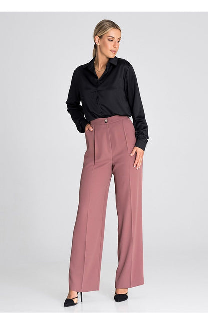 Classic High-Waisted Wide-Leg Trousers