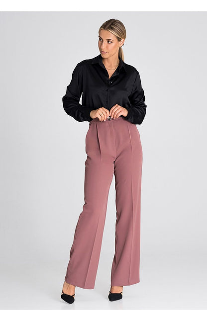 Classic High-Waisted Wide-Leg Trousers