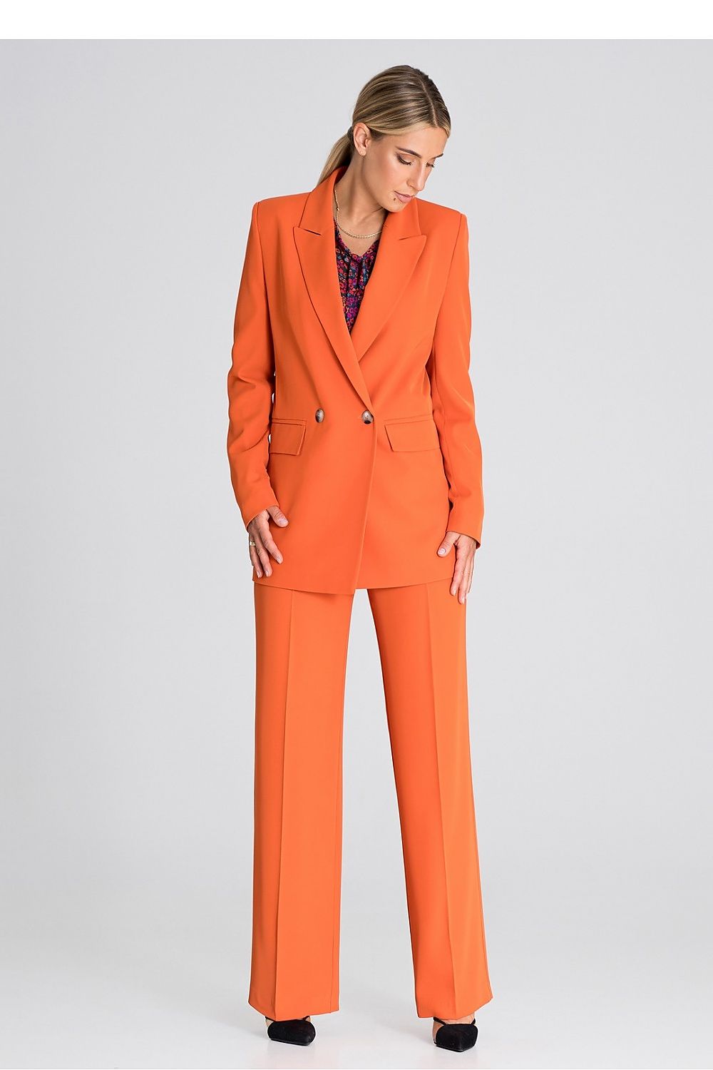 Classic High-Waisted Wide-Leg Trousers