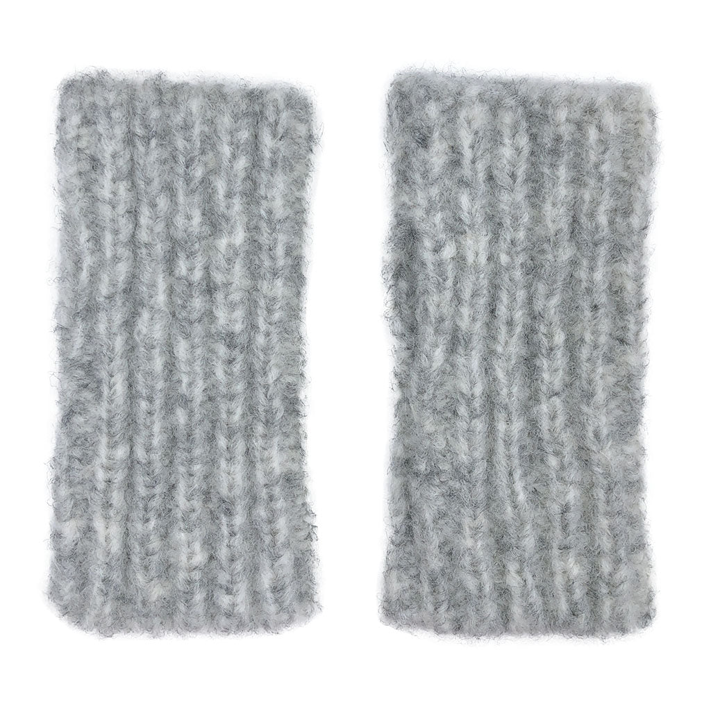 Gray Ribbed Alpaca Gloves-0