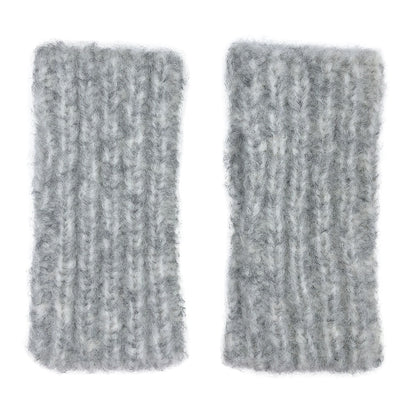 Gray Ribbed Alpaca Gloves-0