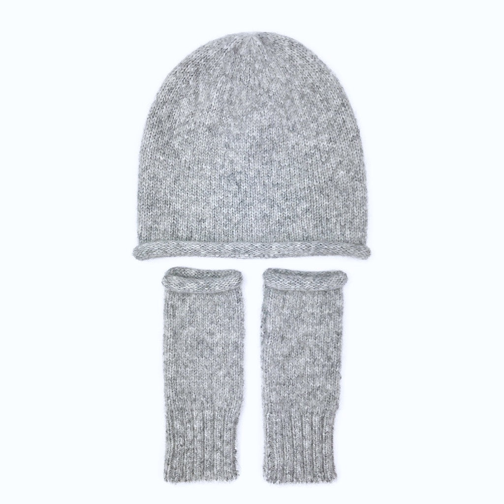 Gray Essential Knit Alpaca Gloves-4