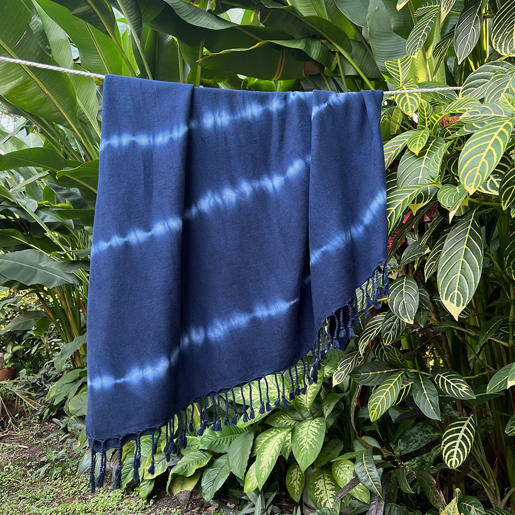 Navy Tie Dye Turkish Beach Towel-1