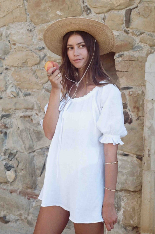 Portofino Dress - White Linen Dress-0