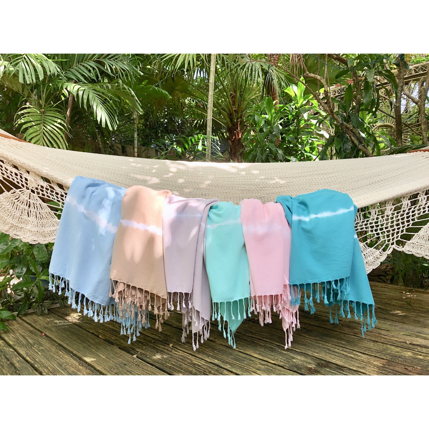 Teal Tie Dye Turkish Beach Towel-2