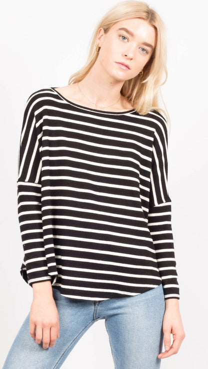 Tom Sweater | Black & White Stripe-3