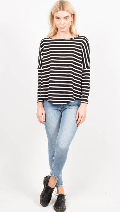 Tom Sweater | Black & White Stripe-4