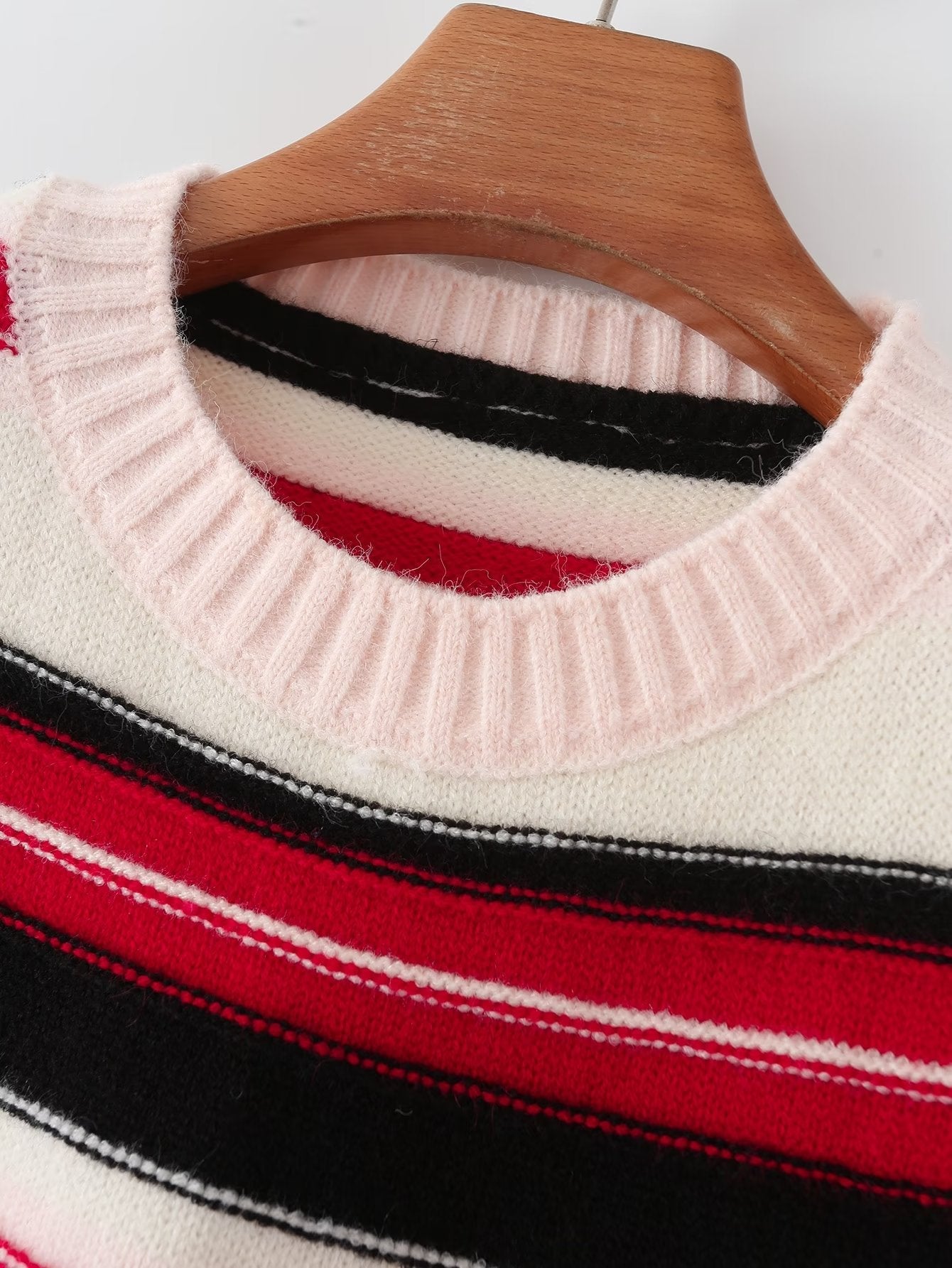 Pink and Black Striped Sweater Vest