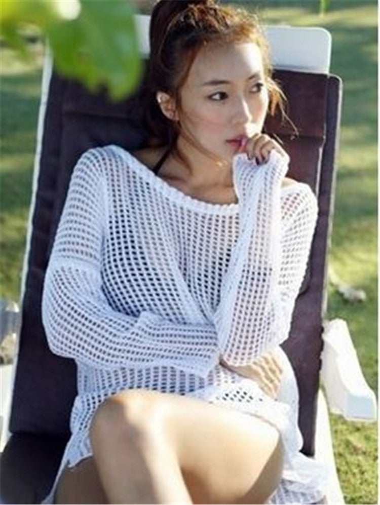 Hollow Knit Beach Cover Up