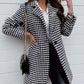 One Button Checked Coat