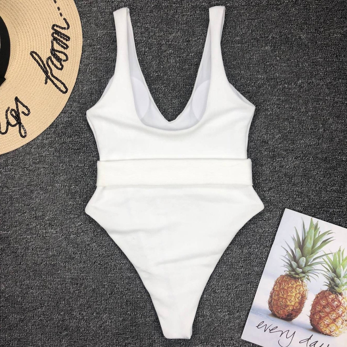 One-Piece Belted Ring Swimsuit