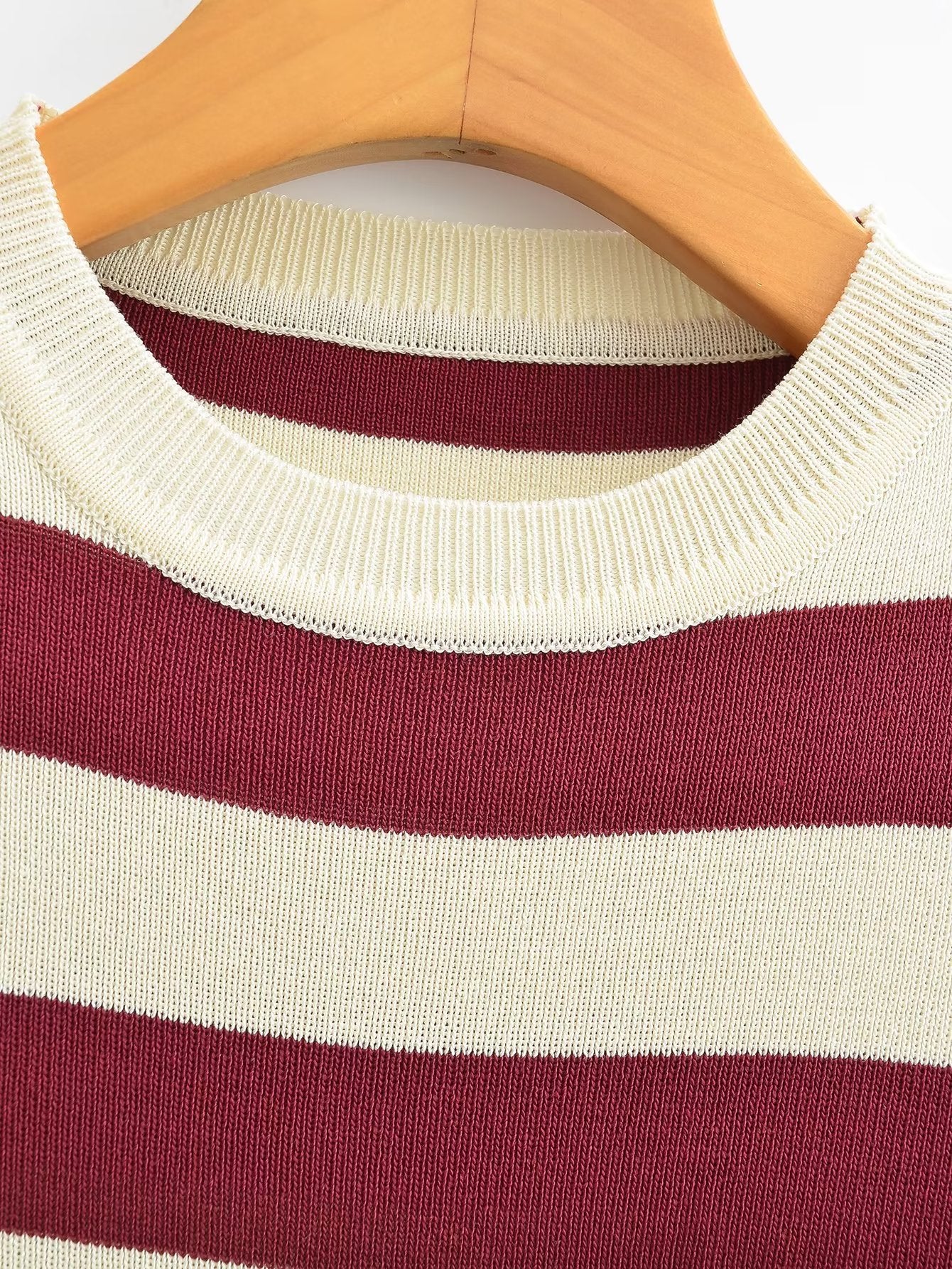 Round Neck Striped Long Sleeve Crop Top