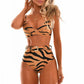 Tiger High Waisted Belted Two Piece Swimsuit