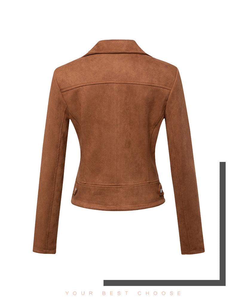 Faux Leather Zippered Jacket