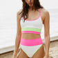 Stripped Two Piece Swimsuit