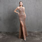 Sequin High Slit Gown