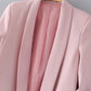 Pink Gathered Sleeve Blazer