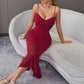 Wine Red Ruched Dress