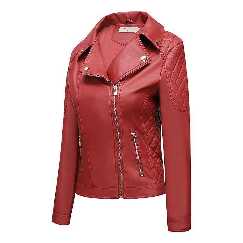 Faux Leather Collared Jacket