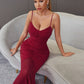 Wine Red Ruched Dress