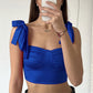 Lace up Ruched Crop Top