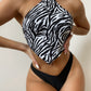 Zebra Printed Two Piece Bandini Swimsuit