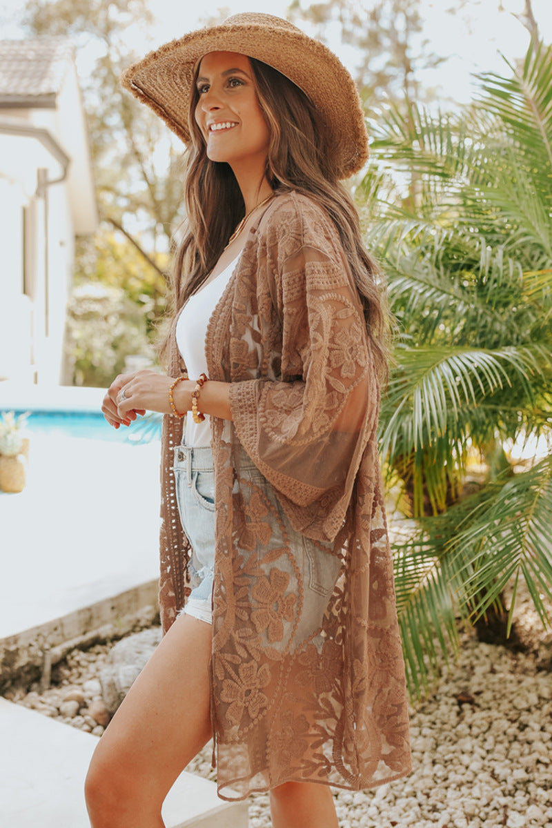 Lace Embroidered Beach Cover