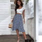 Blue Vintage Floral Midi Skirt