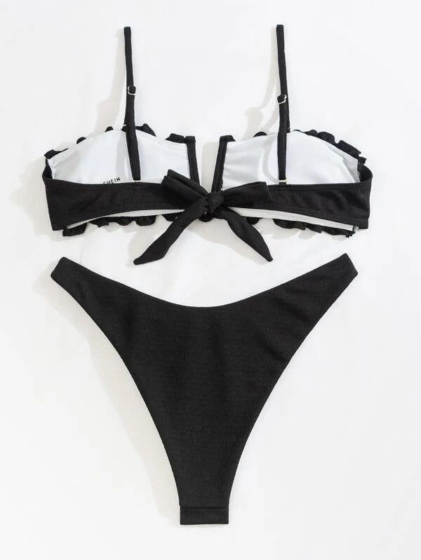 Pleated Two Piece Swimsuit