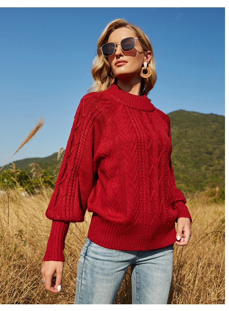 Lantern Sleeve Knit Sweater