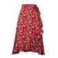Ruffled Hem Midi Wrap Skirt