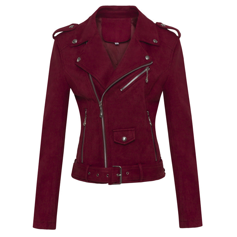 Faux Leather Zippered Jacket